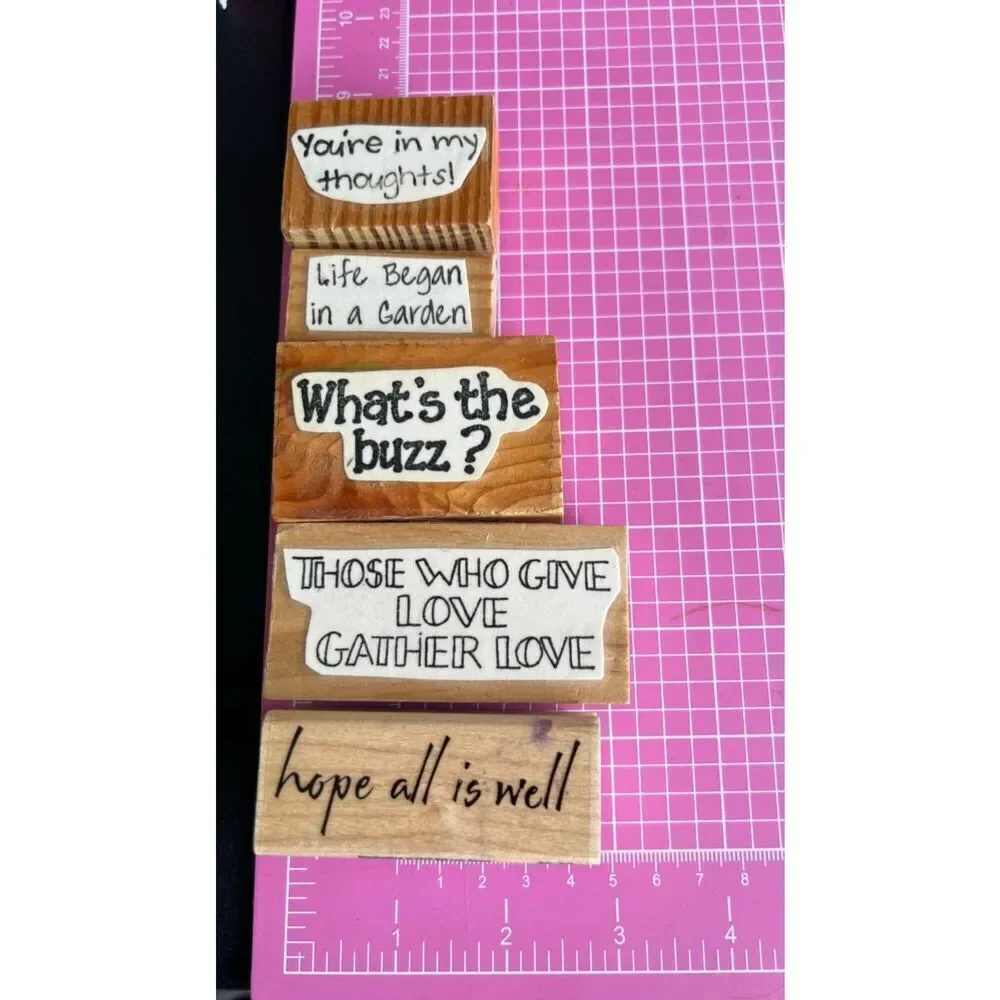 Wood Stamps Lot of 5
